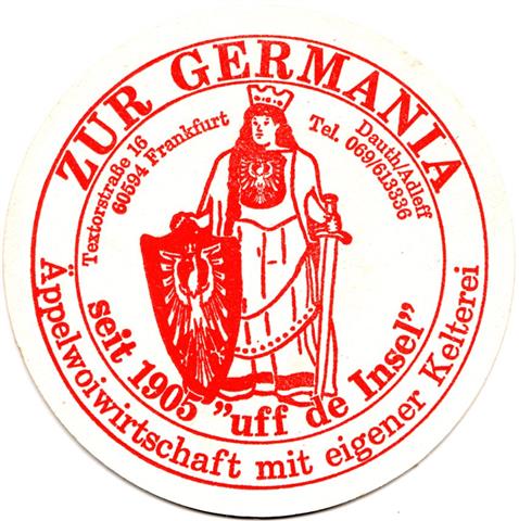 frankfurt f-he zur germania rund 1a (215-seit 1905 uff de insel-rot)
